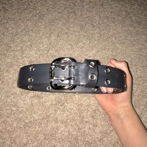 Calvin Klein black belt with silver circle details